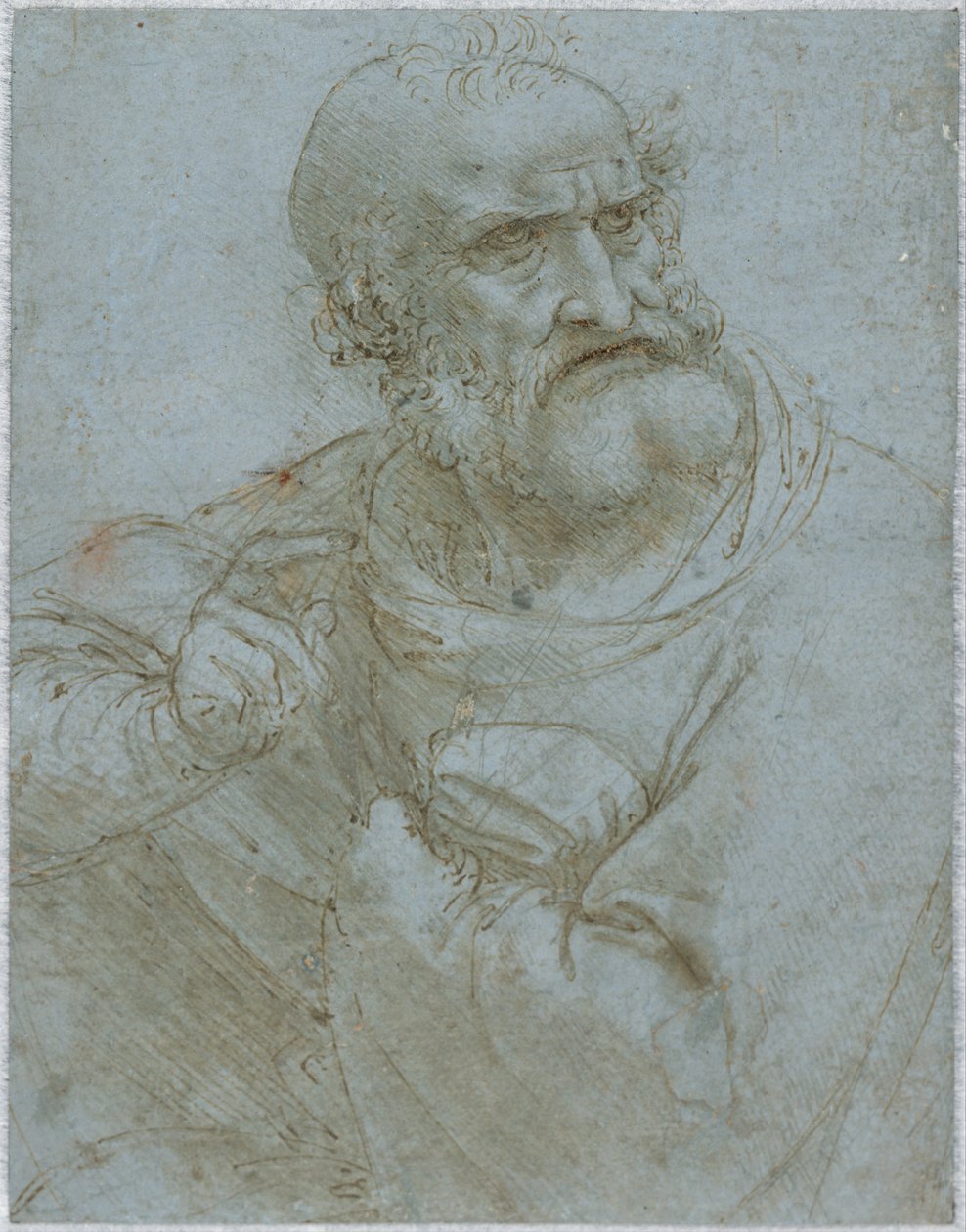 Halvlånga figur av en apostel, 1493-1495 av Leonardo da Vinci