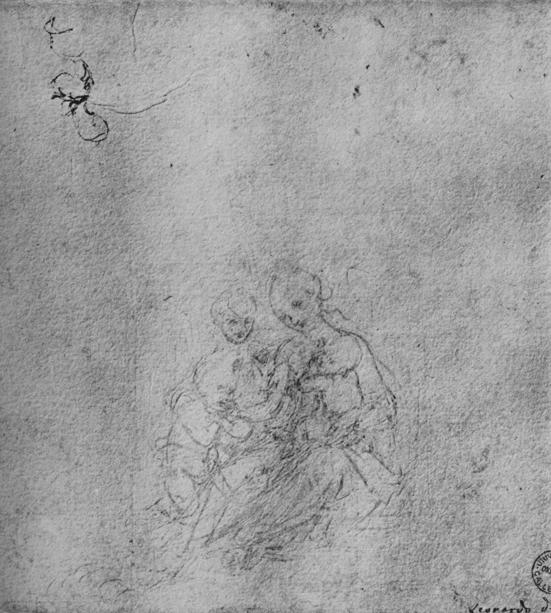 Madonna och barn med spädbarnet St. John och en ängel, c1475 1945 av Leonardo da Vinci