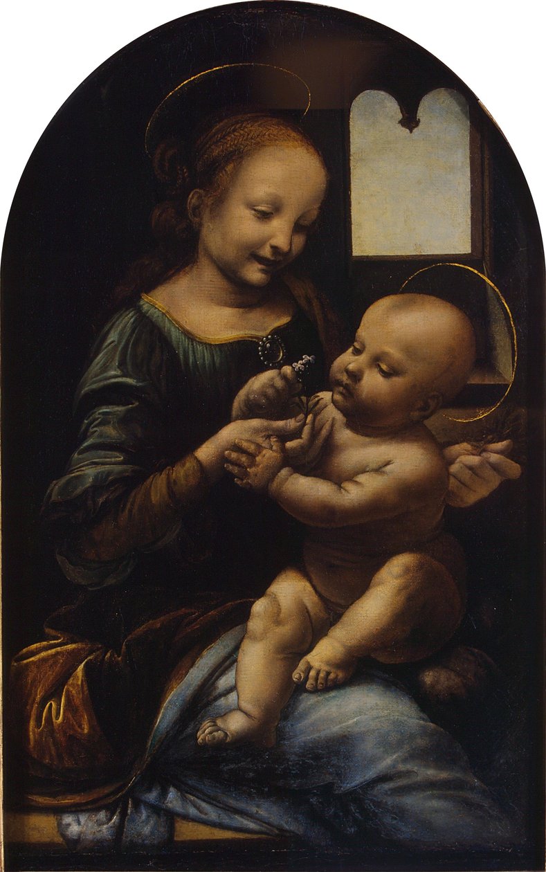 Madonna med barnet (Benois-madonnan) av Leonardo da Vinci