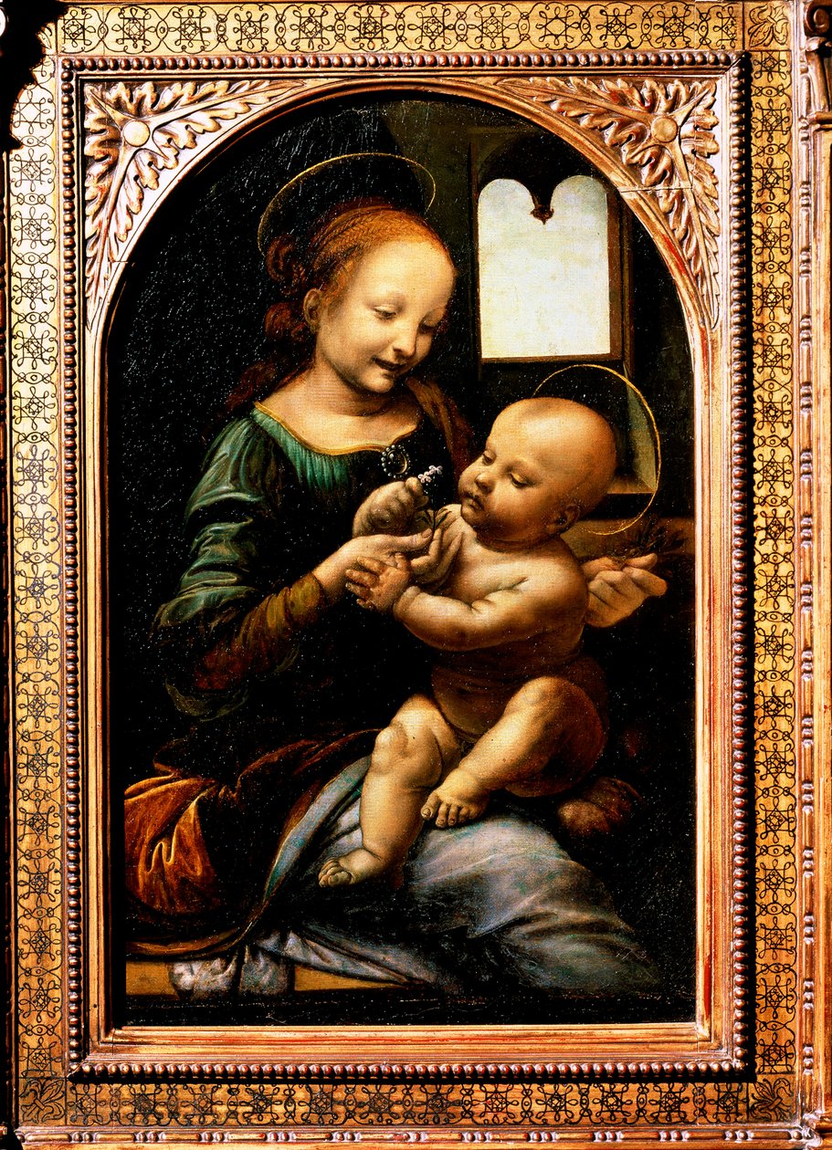 Madonna med en blomma, Madonna Benois, 1478. av Leonardo da Vinci