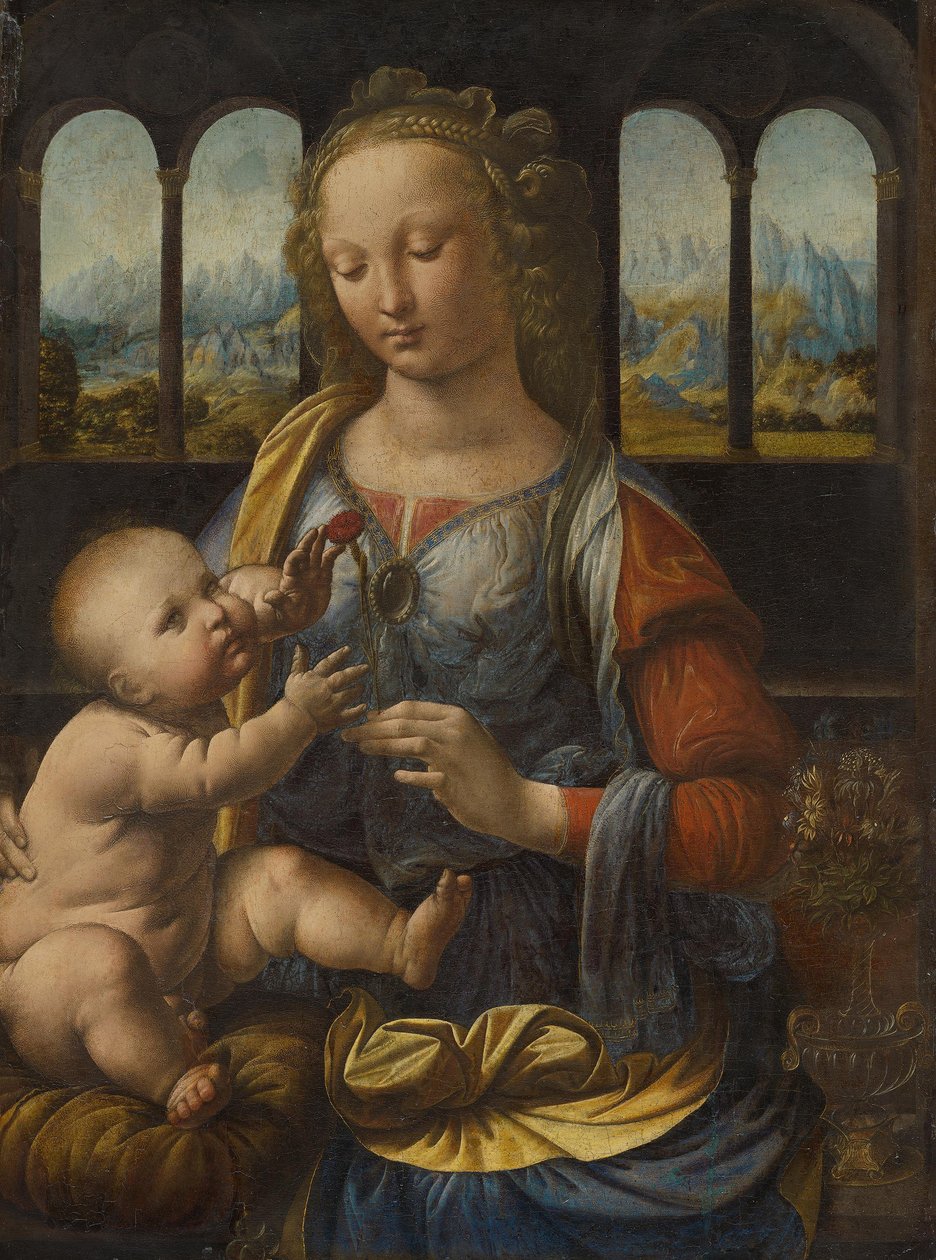Madonna med nejlikan ca 1478 (olja på träpanel) av Leonardo da Vinci