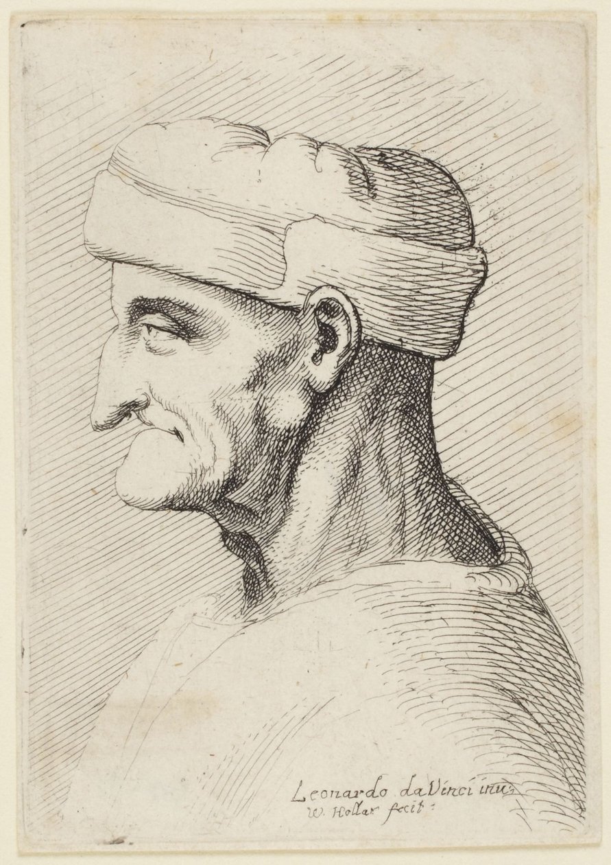 Den gamle mannen med keps av Leonardo da Vinci