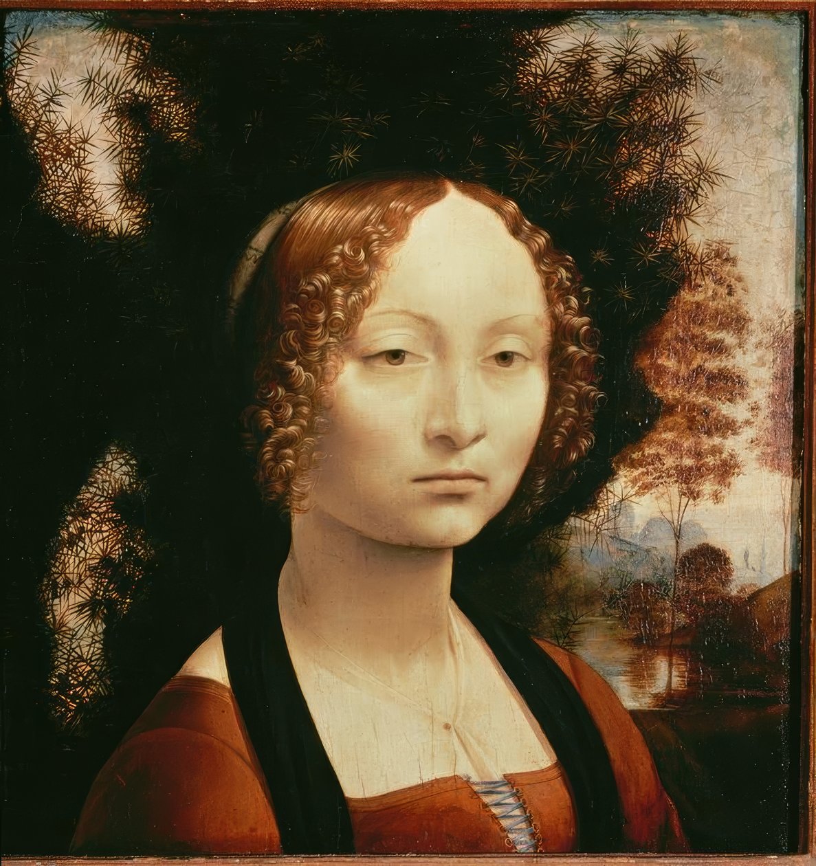 Porträtt av Ginevra Benci av Leonardo da Vinci