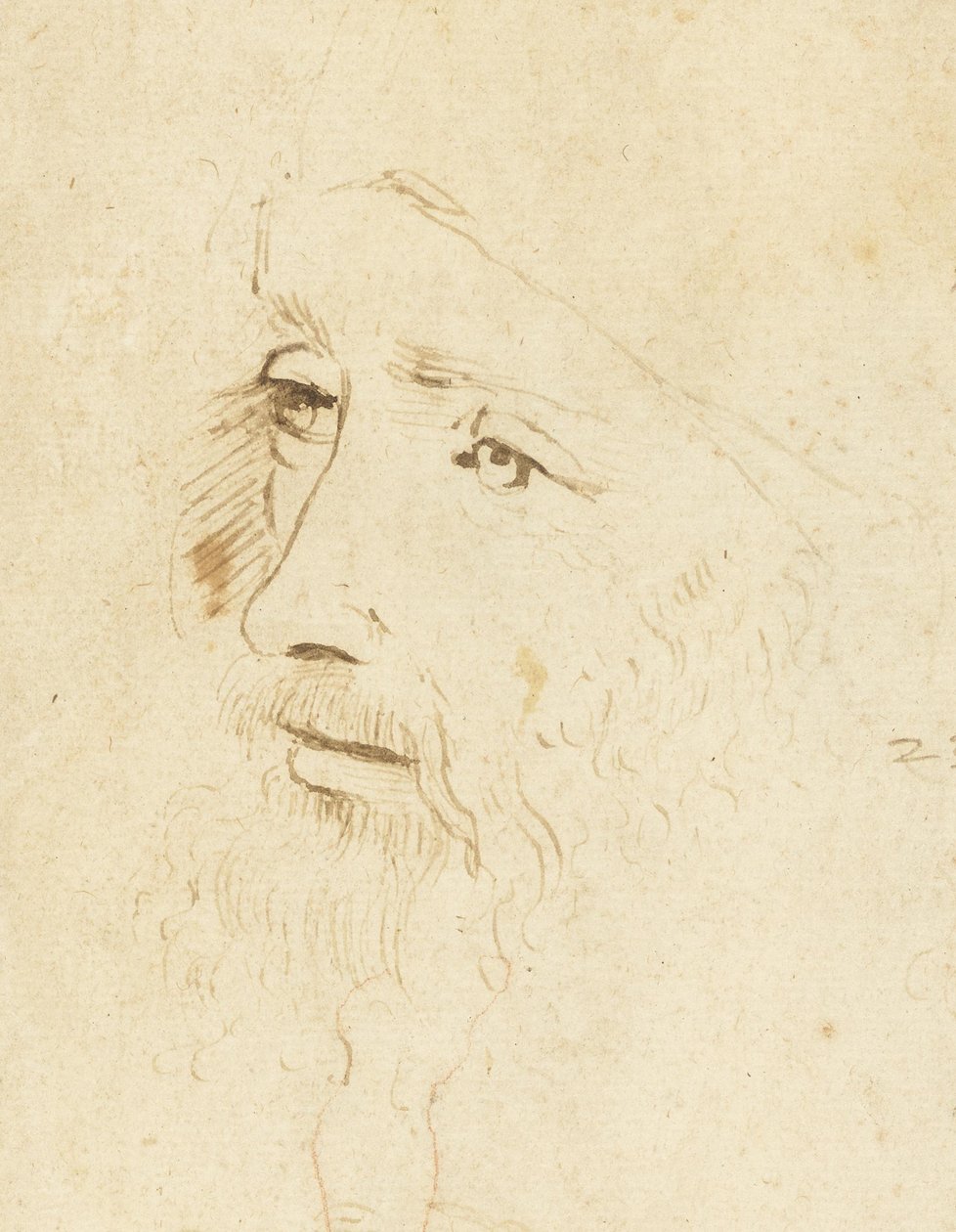 Porträtt av Leonardo da Vinci, ca 1518. av Leonardo da Vinci,