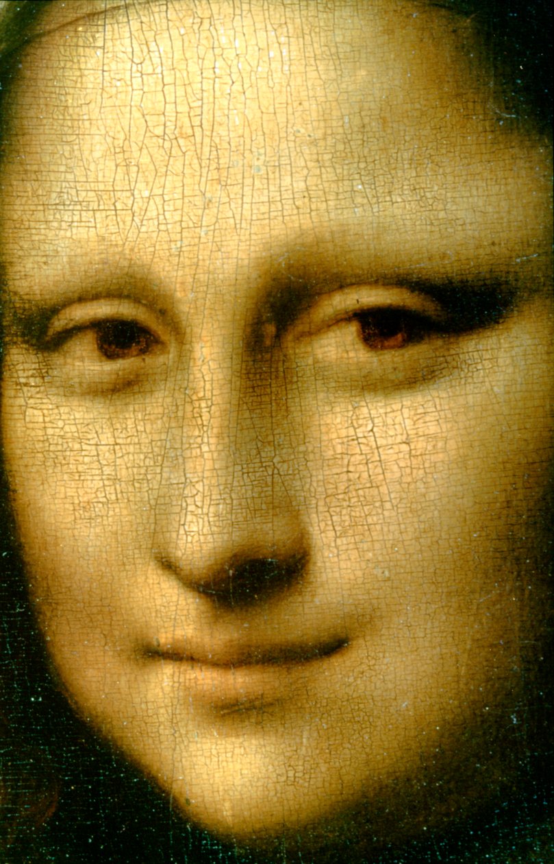 Porträtt av Mona Lisa detalj, 1503-1506 av Leonardo da Vinci