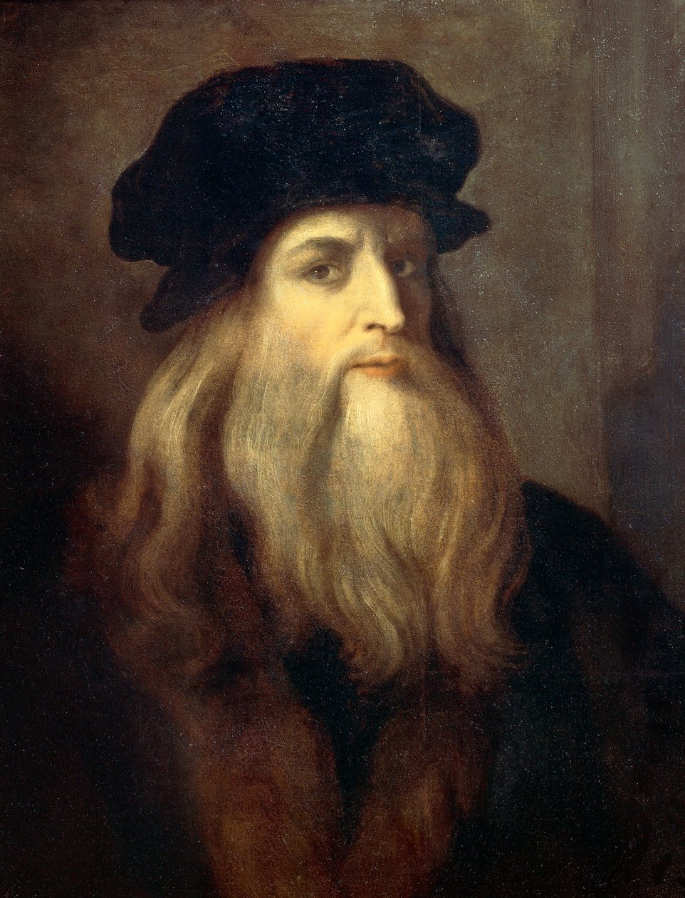 Förmodat självporträtt (Lucan porträtt av de Vinci) - tempera på panel av Leonardo da Vinci