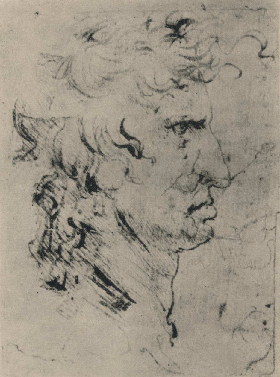 Profil av en man till höger, c1480 1945 av Leonardo da Vinci