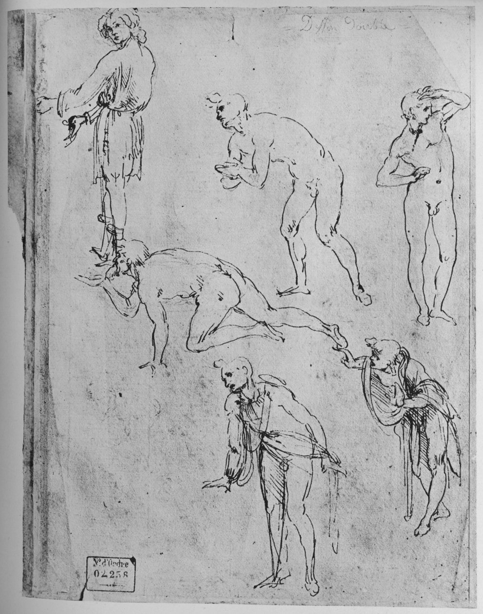 Sex studier av figurer, 1481-1483 1945 av Leonardo da Vinci