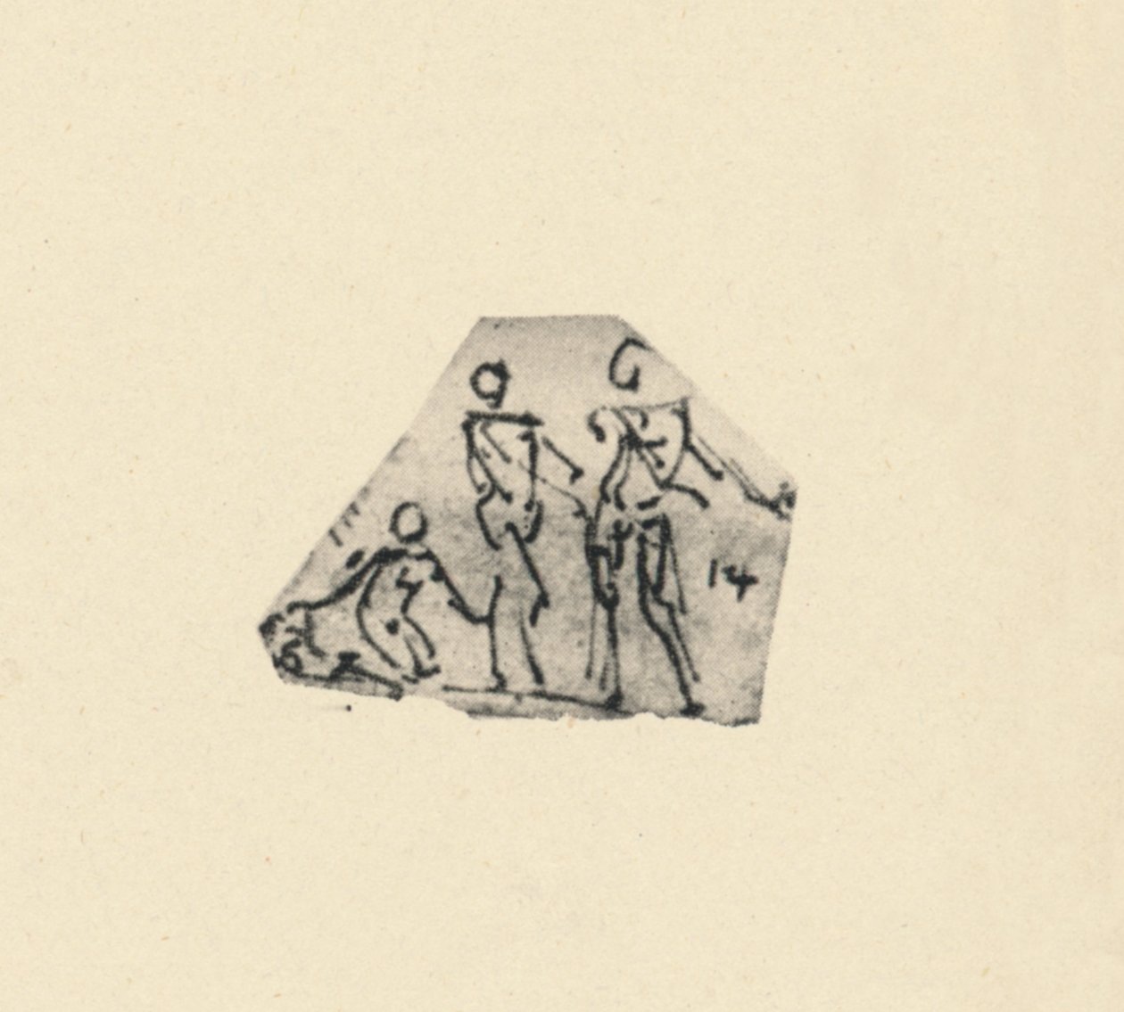 Skiss av tre figurer, c1480 1945 av Leonardo da Vinci