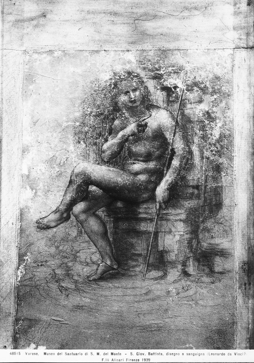 Johannes Döparen (krita på papper) av Leonardo da Vinci