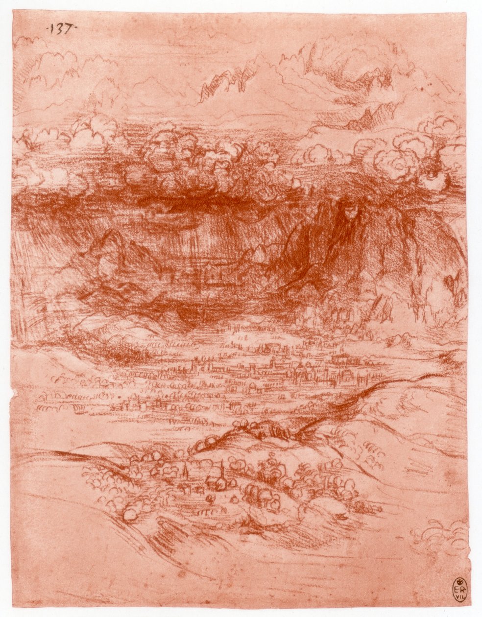 Storm i Alperna, c1503-1505 av Leonardo da Vinci