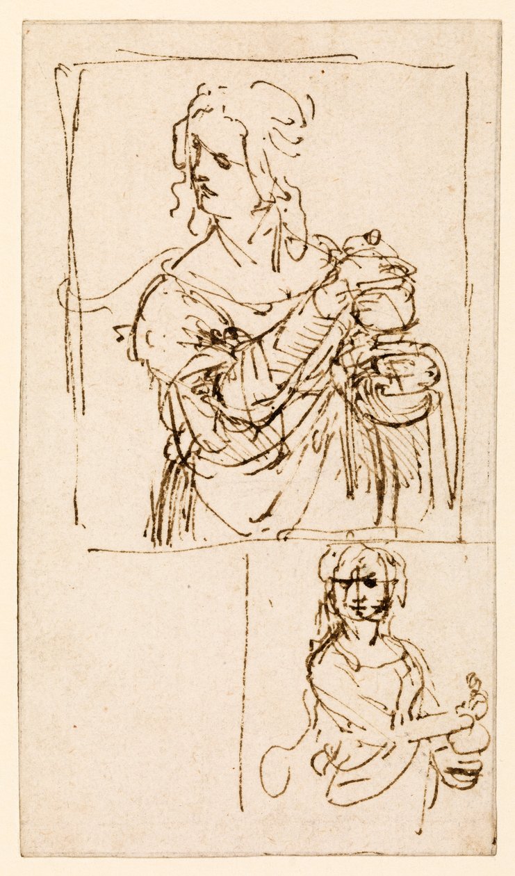 Studier för Sankta Maria Magdalena, 1480 - 1482 ca av Leonardo da Vinci