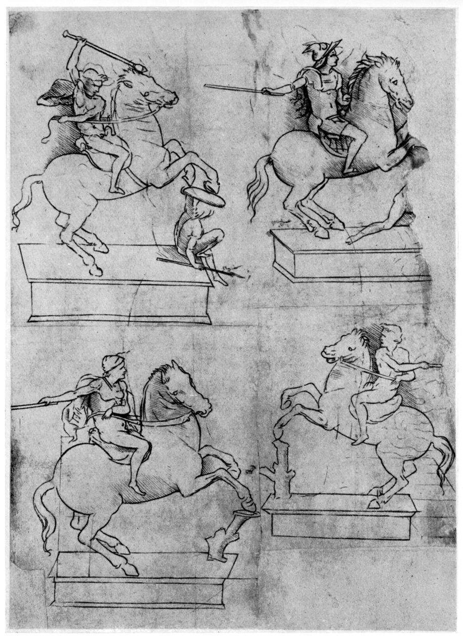 Studier för Sforza-monumentet, c1488-1493 1954. av Leonardo da Vinci