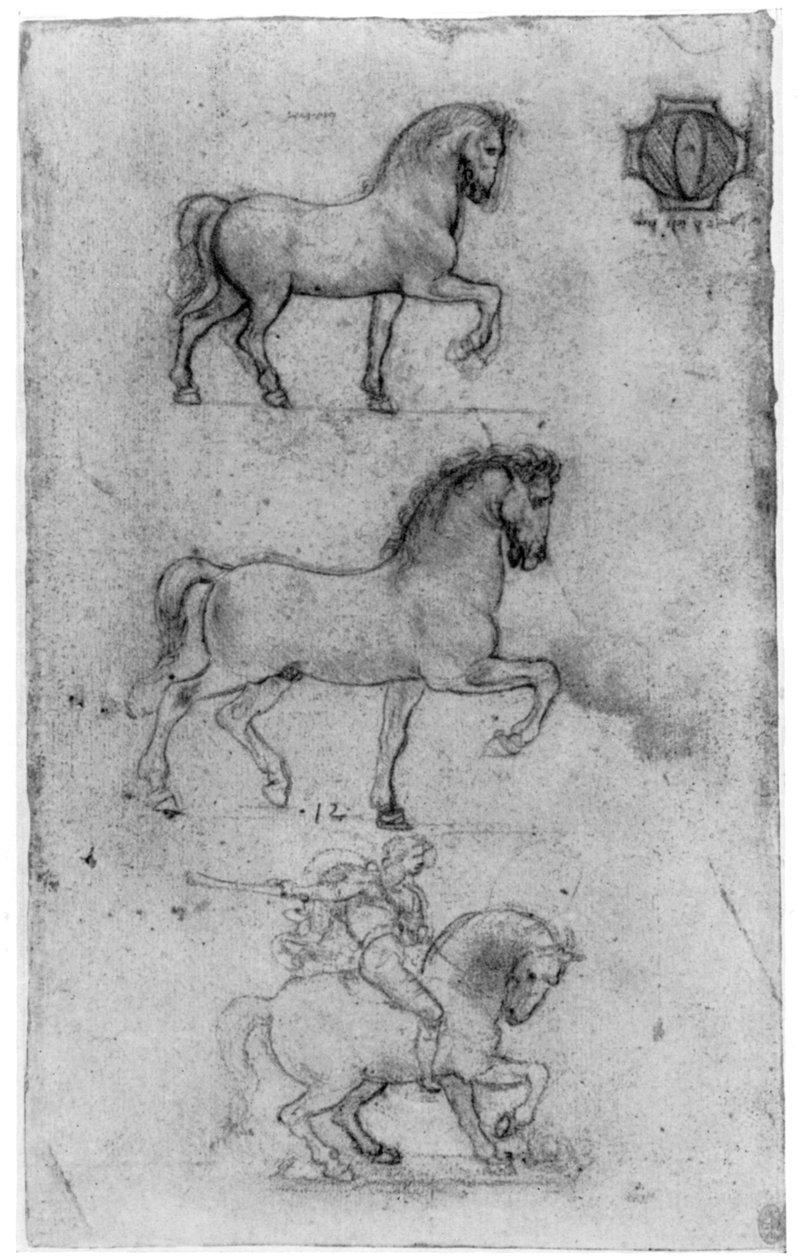 Studier för Trivulzio-monumentet, c1508 1954. av Leonardo da Vinci
