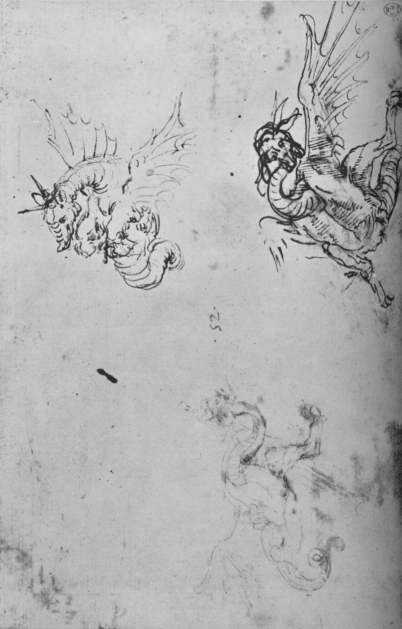 Studies of a Dragon, c1480 1945 av Leonardo da Vinci