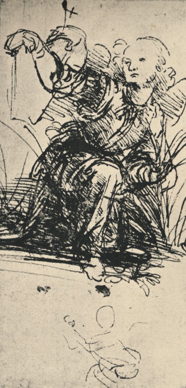 Studier av en knästående ängel, c1467-1519 1945 av Leonardo da Vinci