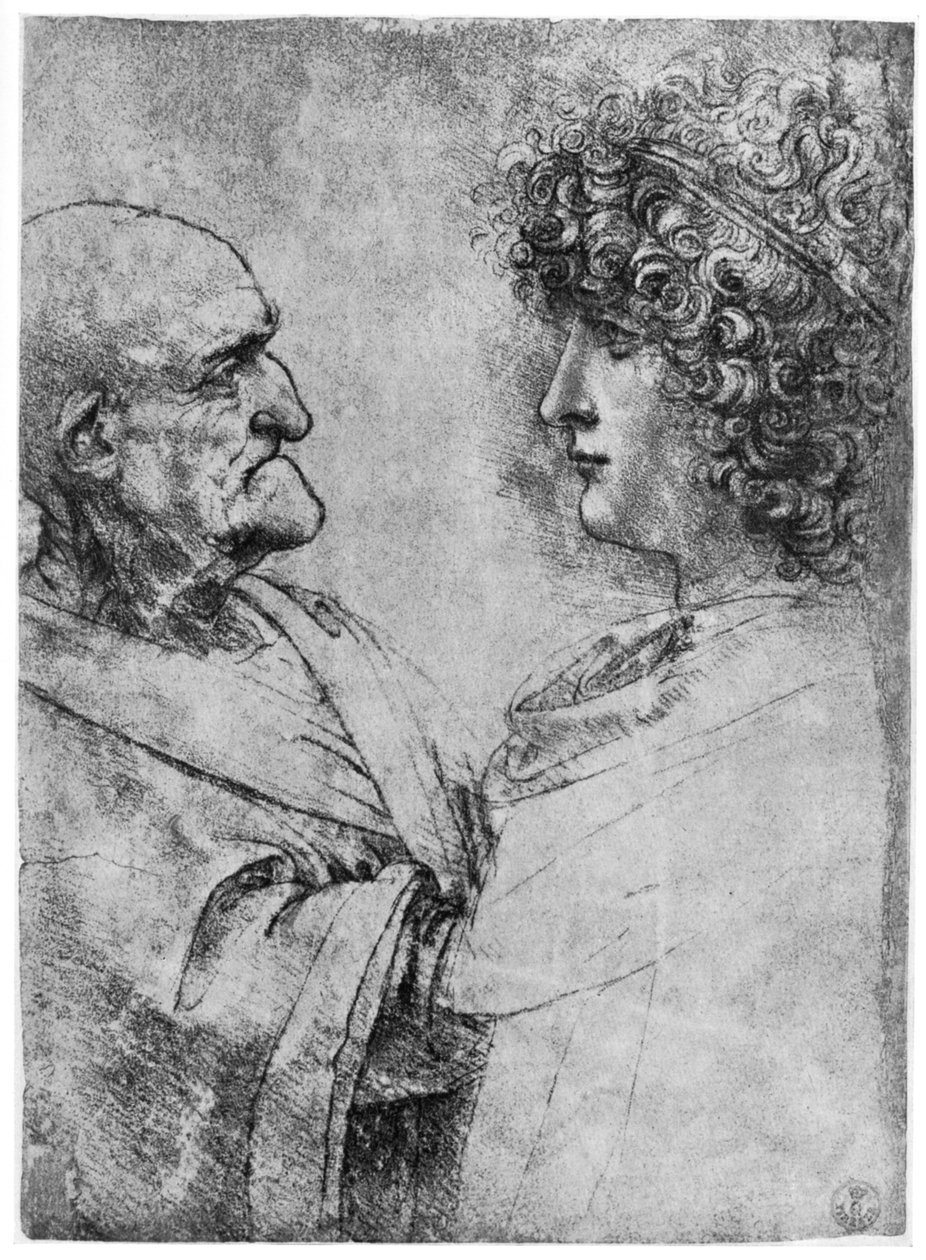 Studier av huvuden, c1500 1954 av Leonardo da Vinci