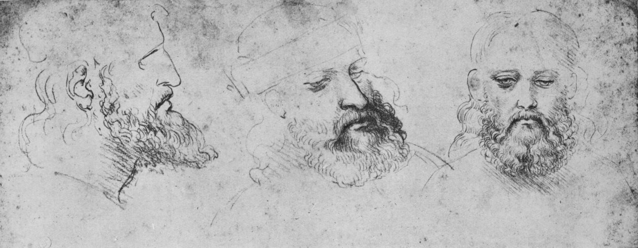 Studier av chefen för Cesare Borgia från Three Points of View, c1480 1945 av Leonardo da Vinci