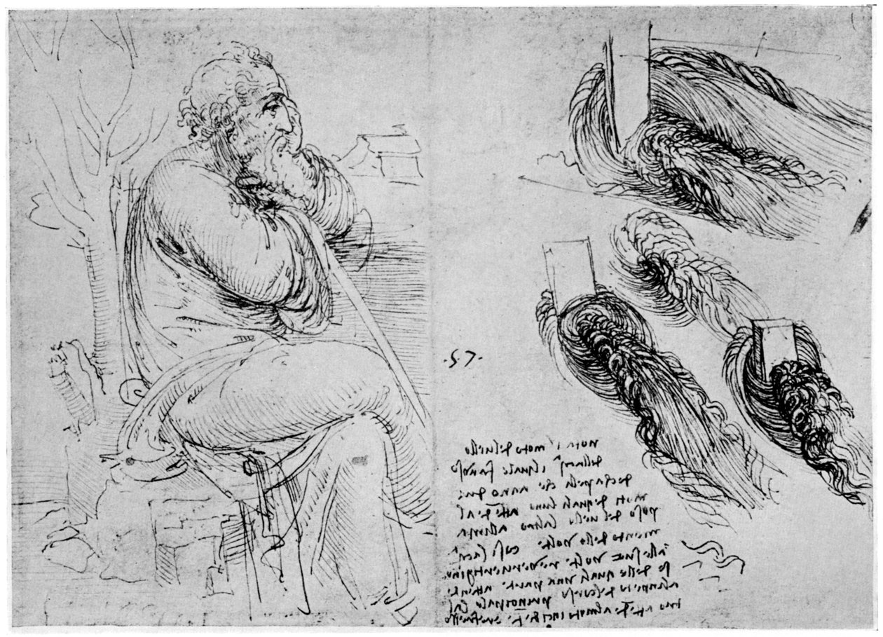 Studier av vattenvirvlar, c1513 1954 av Leonardo da Vinci