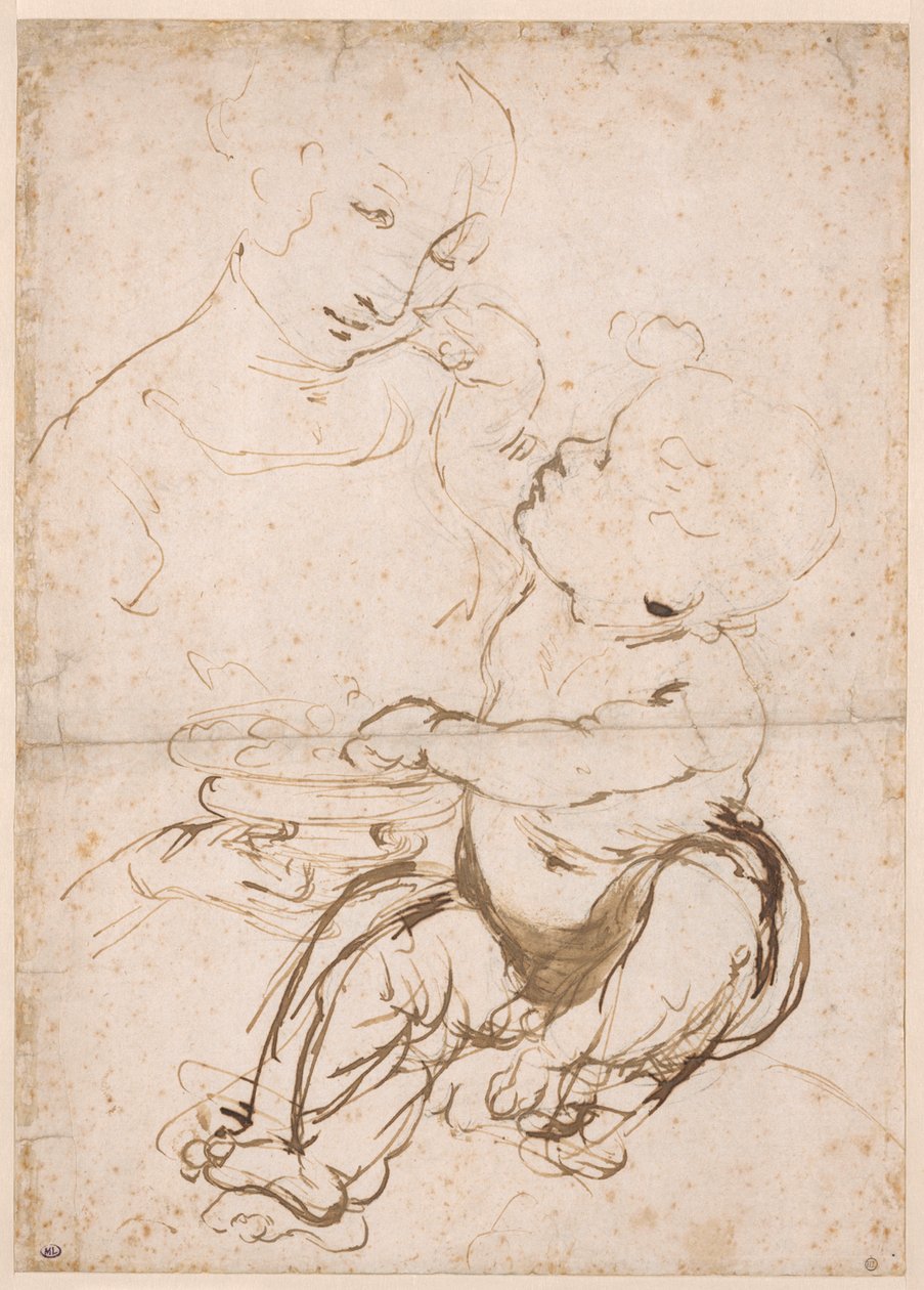 Studie för Madonnan med en fruktskål, ca 1478. av Leonardo da Vinci