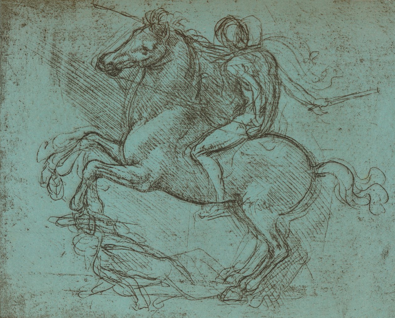 Studie för Sforza-monumentet, c1482-c1499 1883 av Leonardo da Vinci