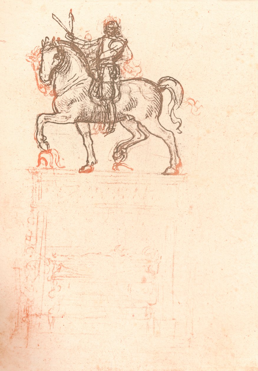 Studie för Sforza-monumentet, c1482-c1499 1883 av Leonardo da Vinci