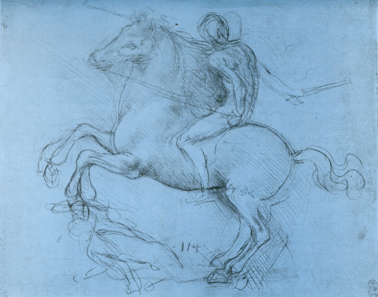 Studie för Sforza-monumentet, c1488-1493 1954. av Leonardo da Vinci