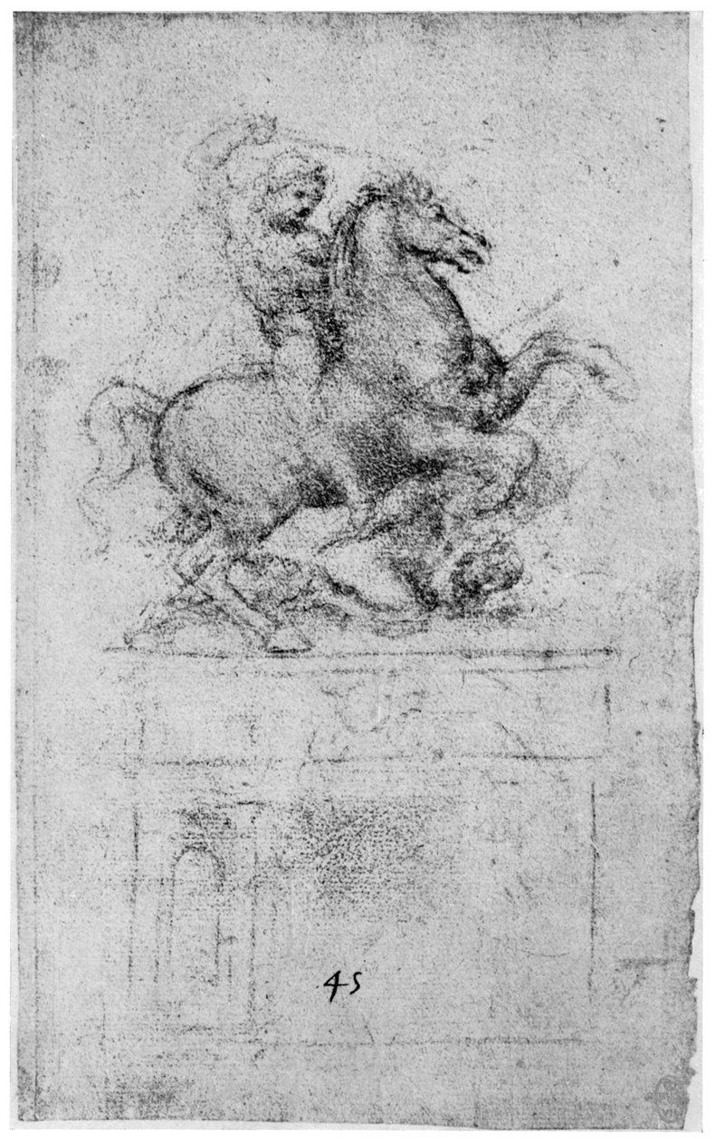 Studie för Trivulzio-monumentet, c1508 1954 av Leonardo da Vinci