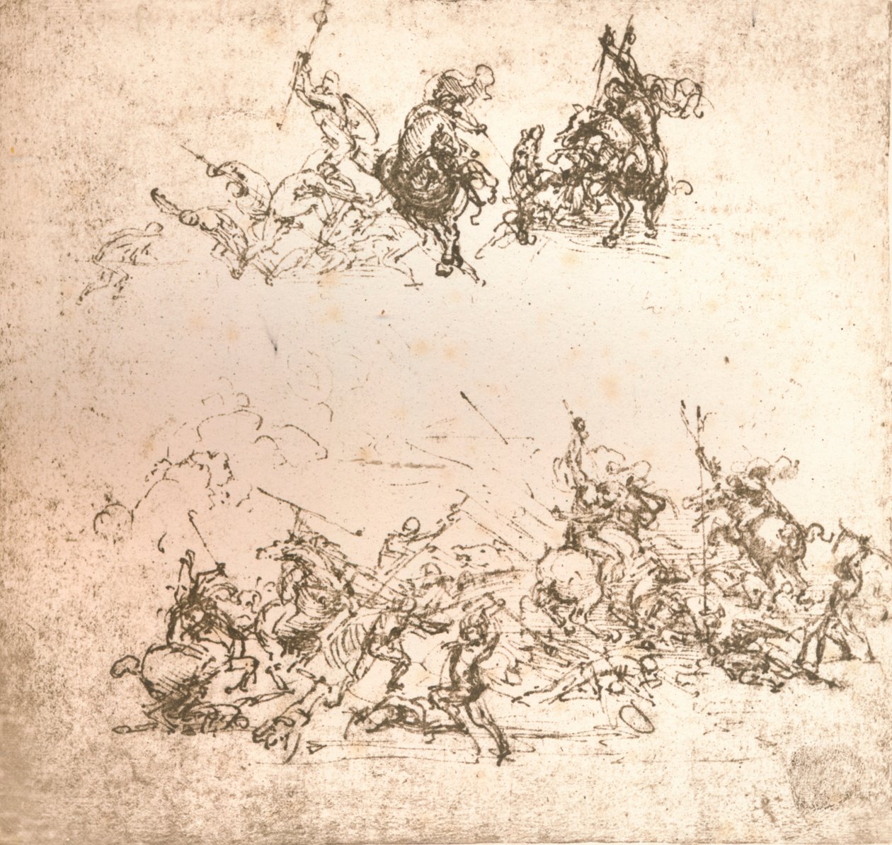 Studie för tecknad serie av slaget vid Anghiari, c1472-c1505 1883 av Leonardo da Vinci