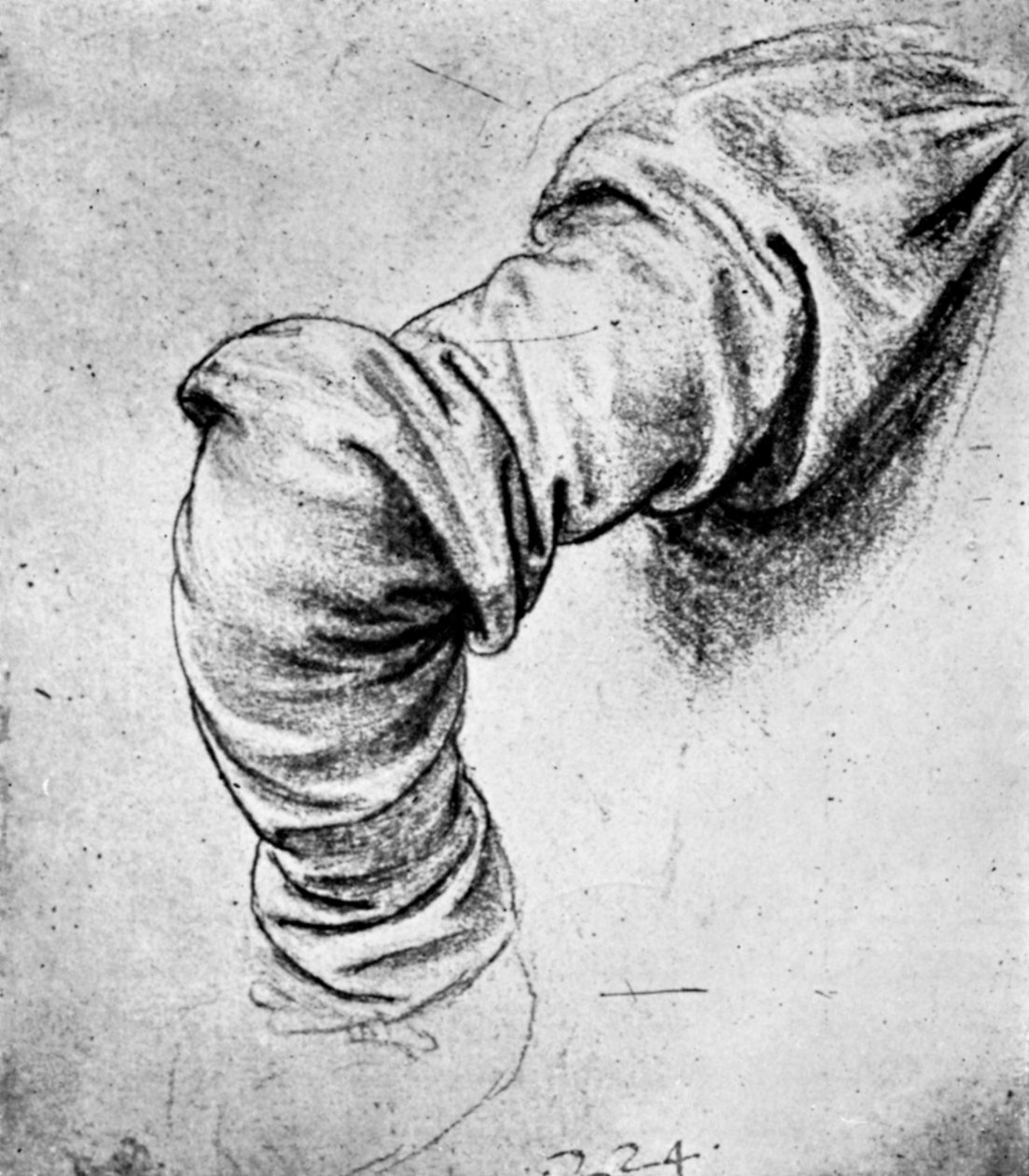 Studie för ärmen på St Peters högra arm, 1400-talet 1930. av Leonardo da Vinci