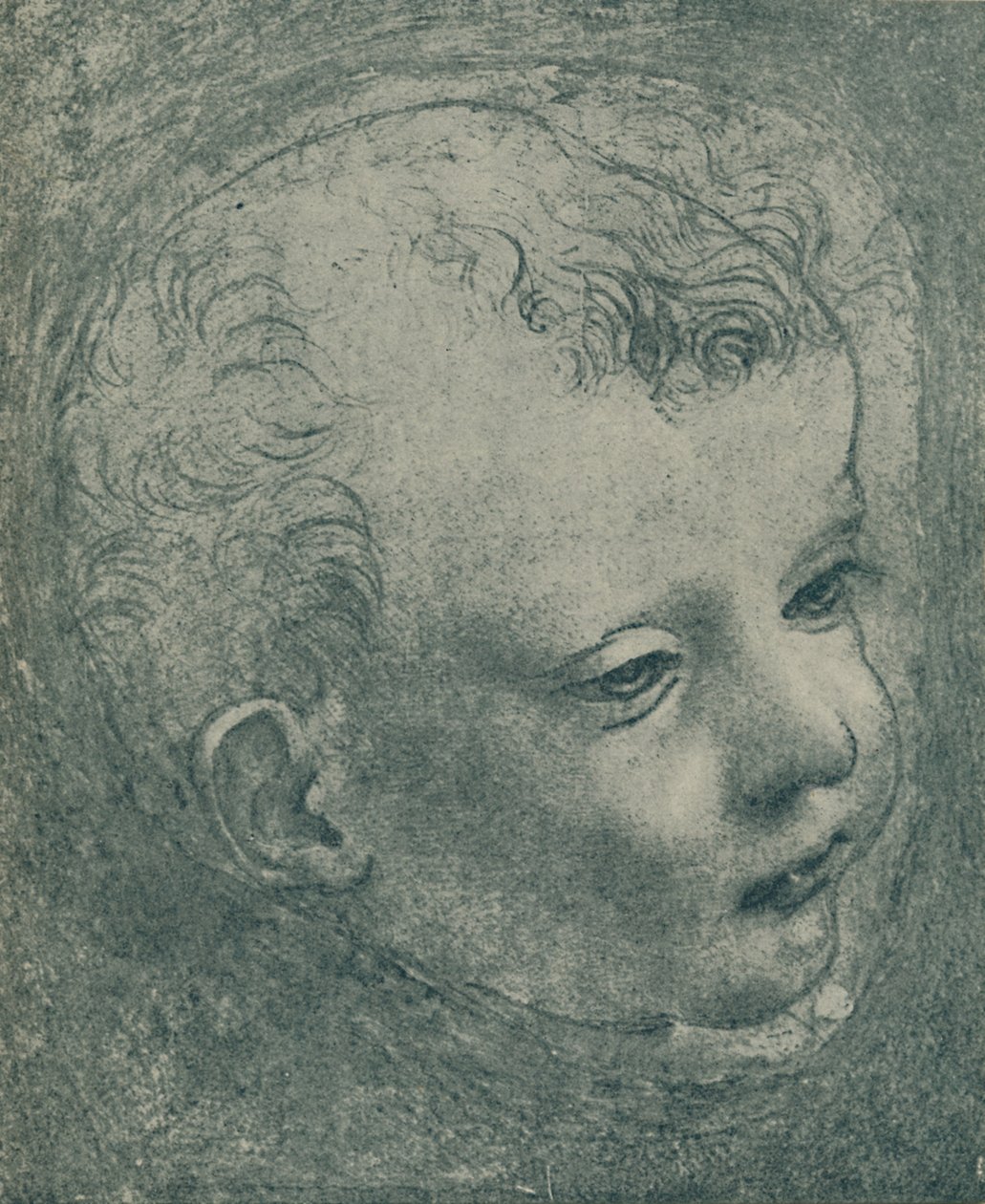 Studie av ett barns huvud, 1482-1483, 1932 av Leonardo da Vinci