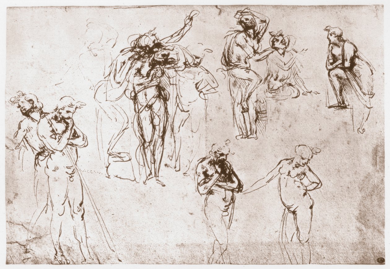 Konungarnas tillbedjan, c1481 av Leonardo da Vinci