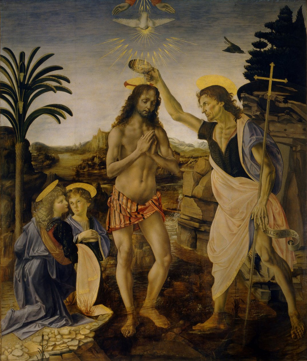 Kristi dop, ca 1470-1475 av Leonardo da Vinci