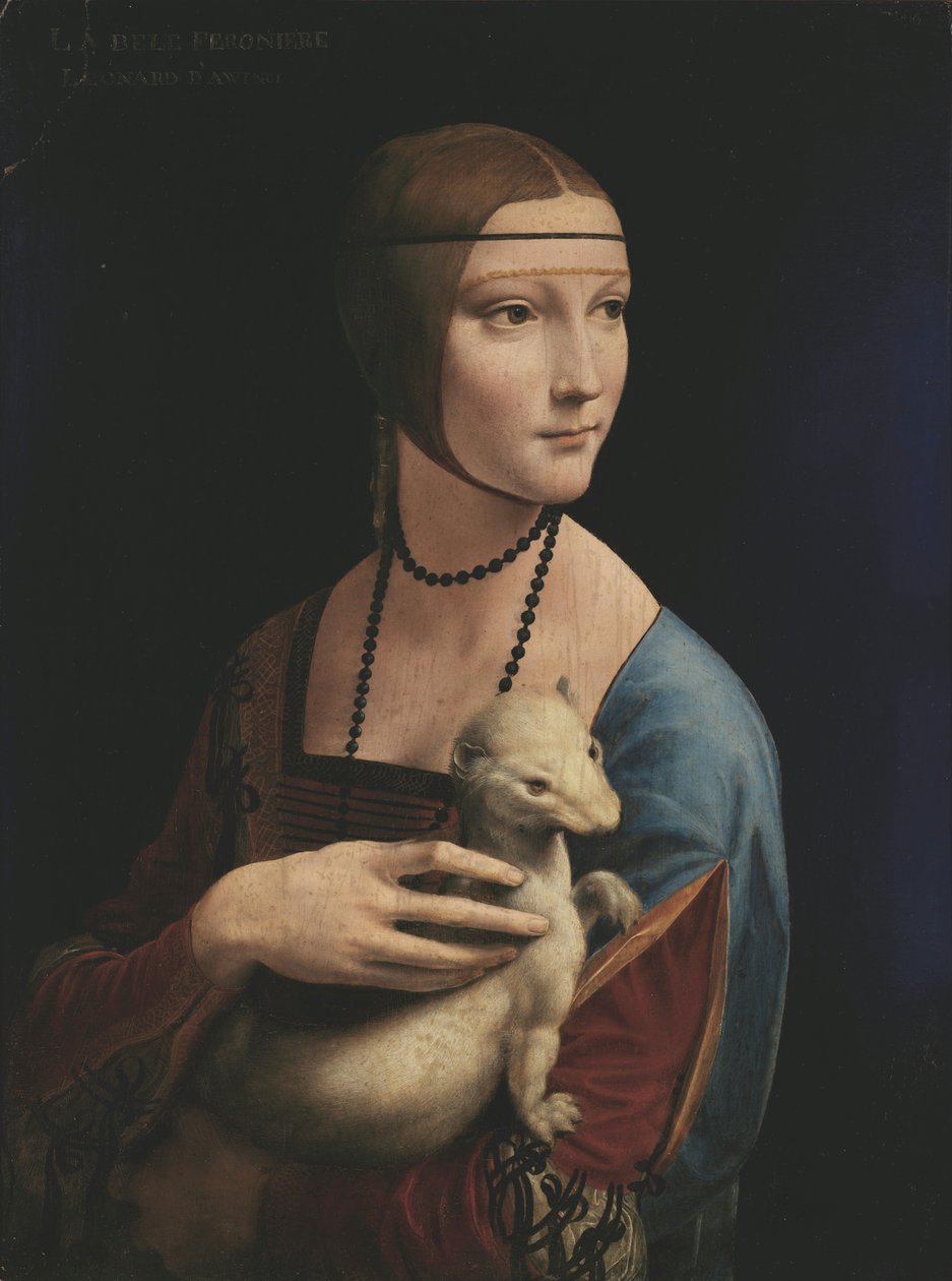 Damen med hermelin (porträtt av Cecilia Gallerani). av Leonardo da Vinci