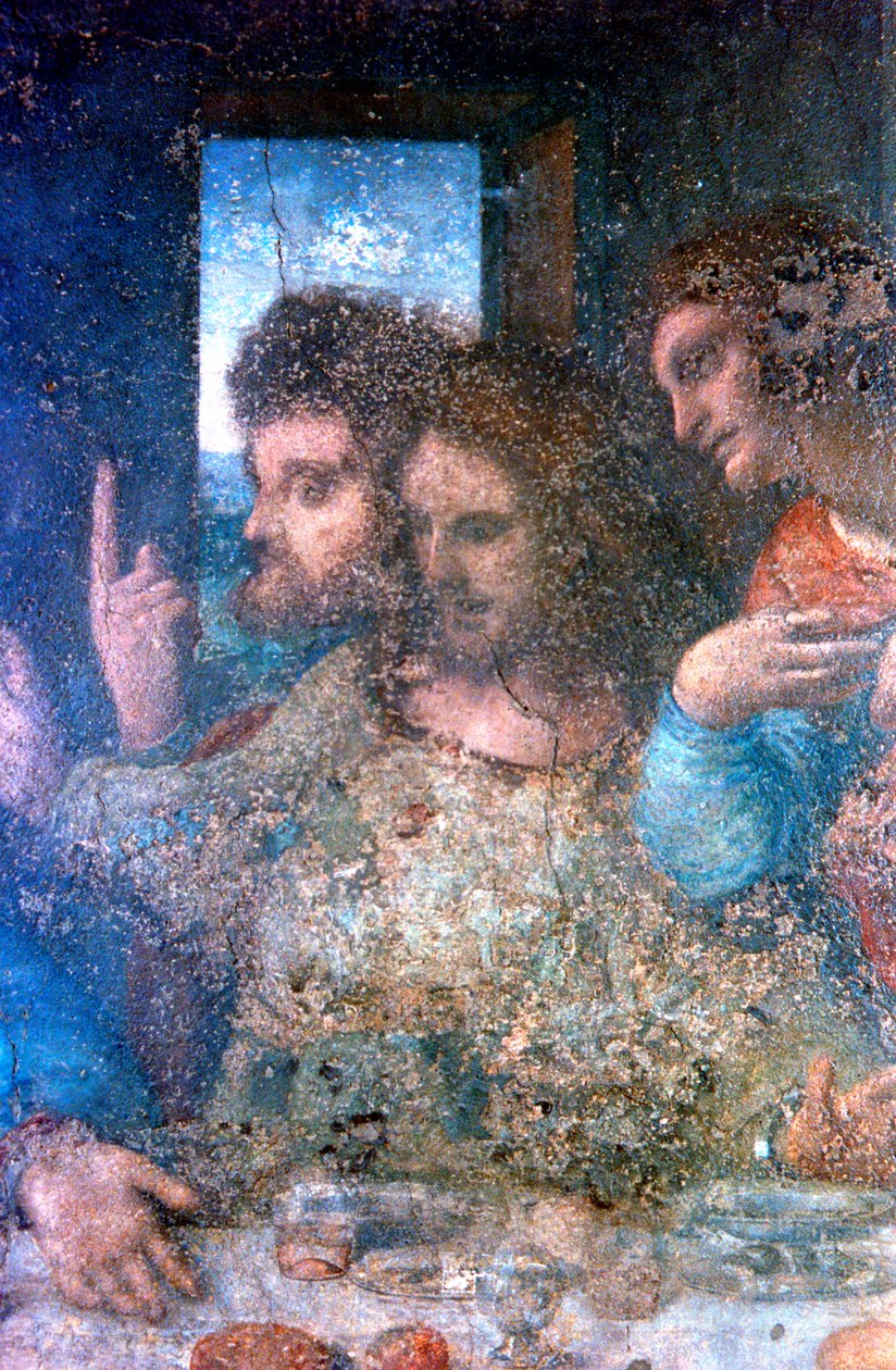 Den sista måltiden detalj, 1495-1498 av Leonardo da Vinci