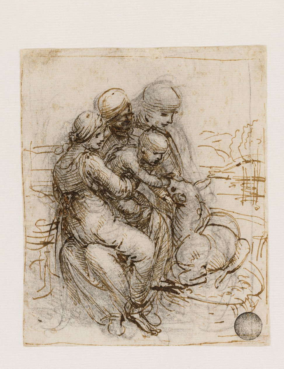 Jungfrun och barnet med Saint Anne Anna Metterza, ca. 1501. av Leonardo da Vinci