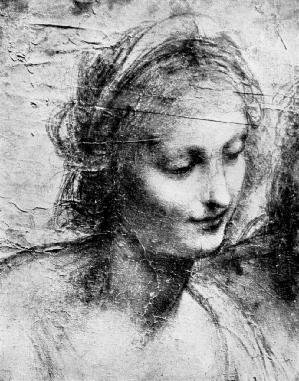 Madonnans huvud, 1400-talet 1930-talet. av Leonardo da Vinci