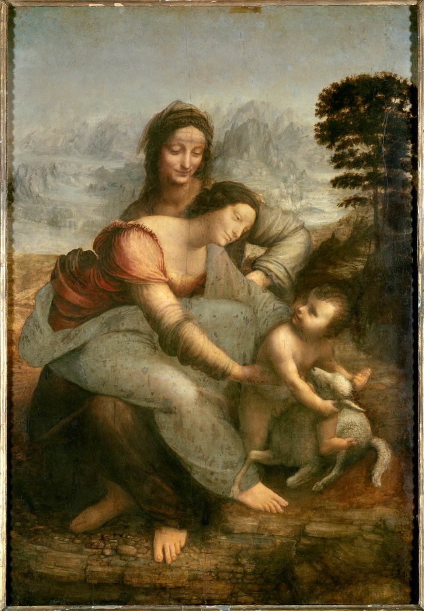 Jungfru och barn med Saint Anne av Leonardo da Vinci