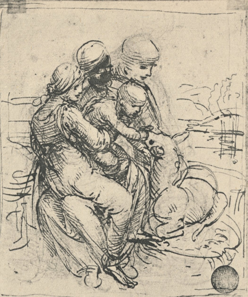Jungfru och barn med St. Anne, c1480 1945 av Leonardo da Vinci