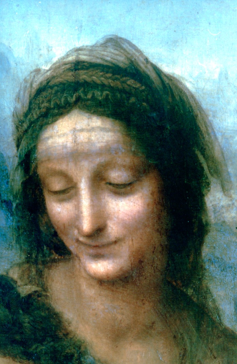 Jungfru och barn med St Anne-detalj, 1502-1516 av Leonardo da Vinci