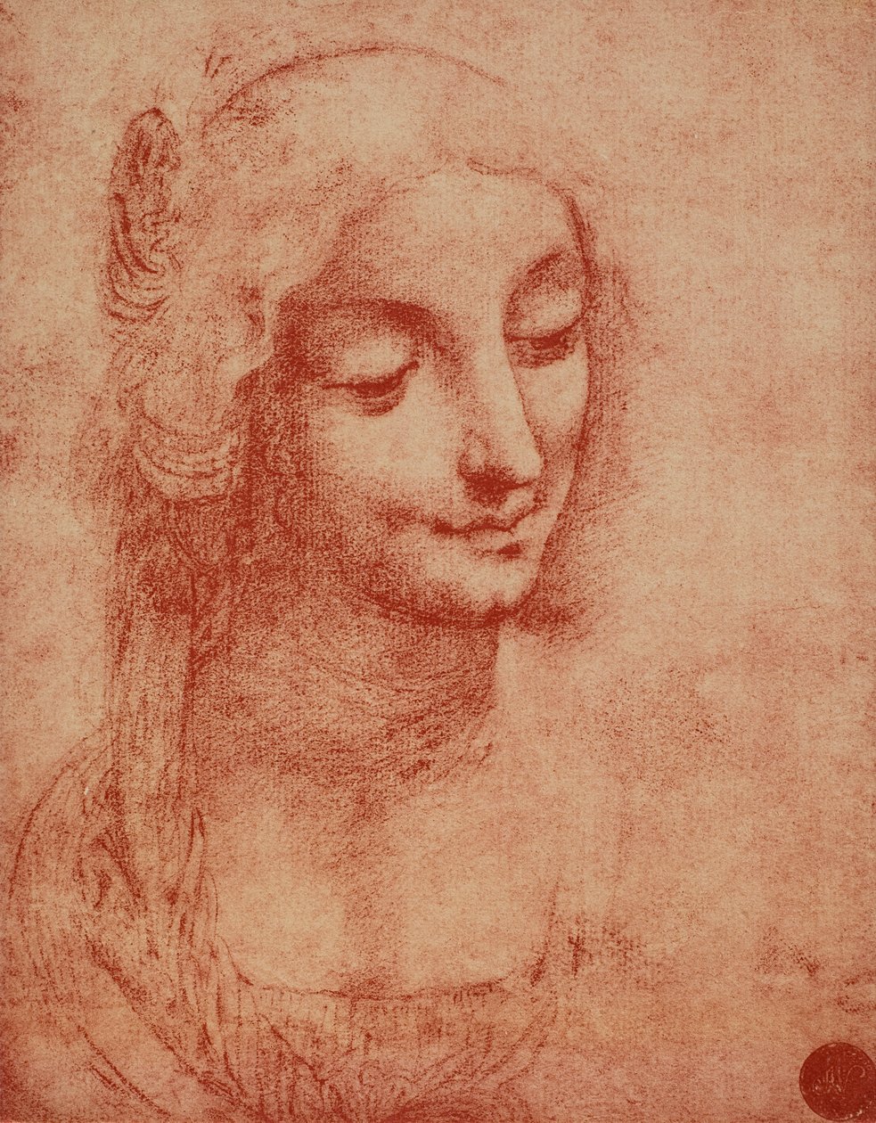 Kvinnans ansikte, teckning av Leonardo da Vinci. Accademia Galleries, Venedig av Leonardo da Vinci