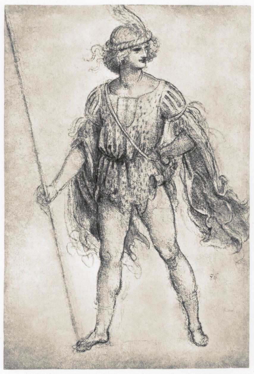 Ungdom i maskeraddräkt, 1506-1507 av Leonardo da Vinci