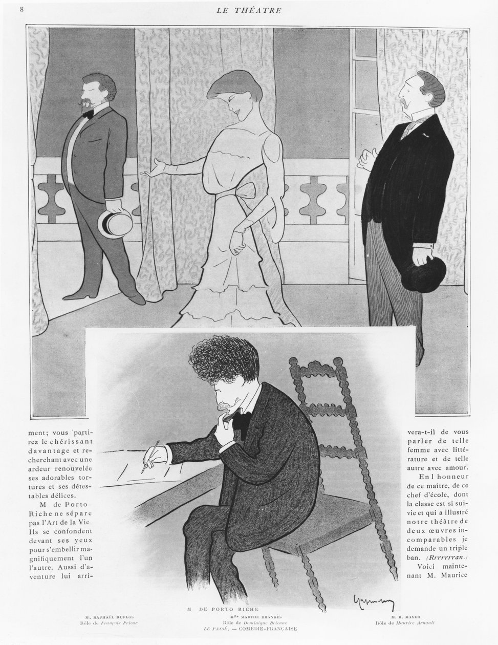 Karikatyr av pjäsen "La Passé", av Georges de Porto-Riche av Leonetto Cappiello