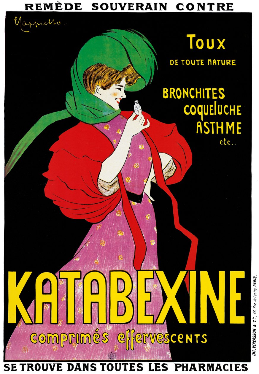 Affisch med reklam för Katabexine-läkemedel, 1898 av Leonetto Cappiello