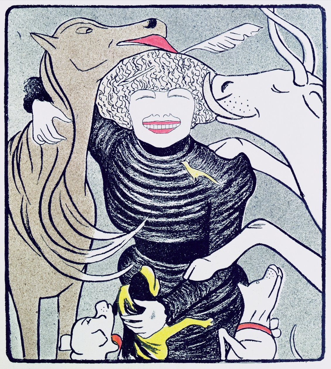 Severine (Caroline Remy) (1855-1929) vän av djuren, från Le Rire, 8 april 1899, återutgiven i 70 Dessins de Cappiello, 1905 av Leonetto Cappiello