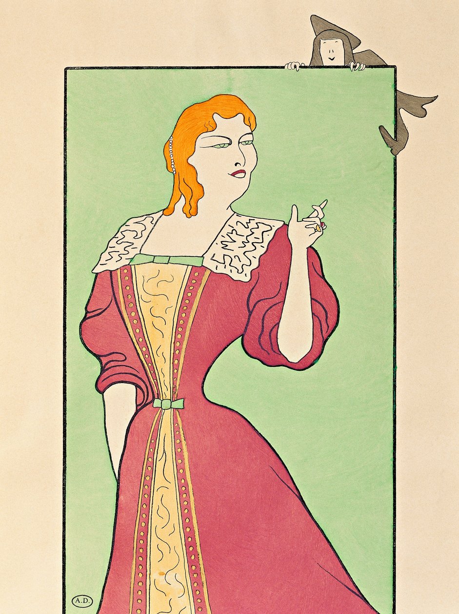 Skådespelerskan Marie-Louise Marsy (1866-1942) i rollen som Elmira i Tartuffe av Leonetto Cappiello