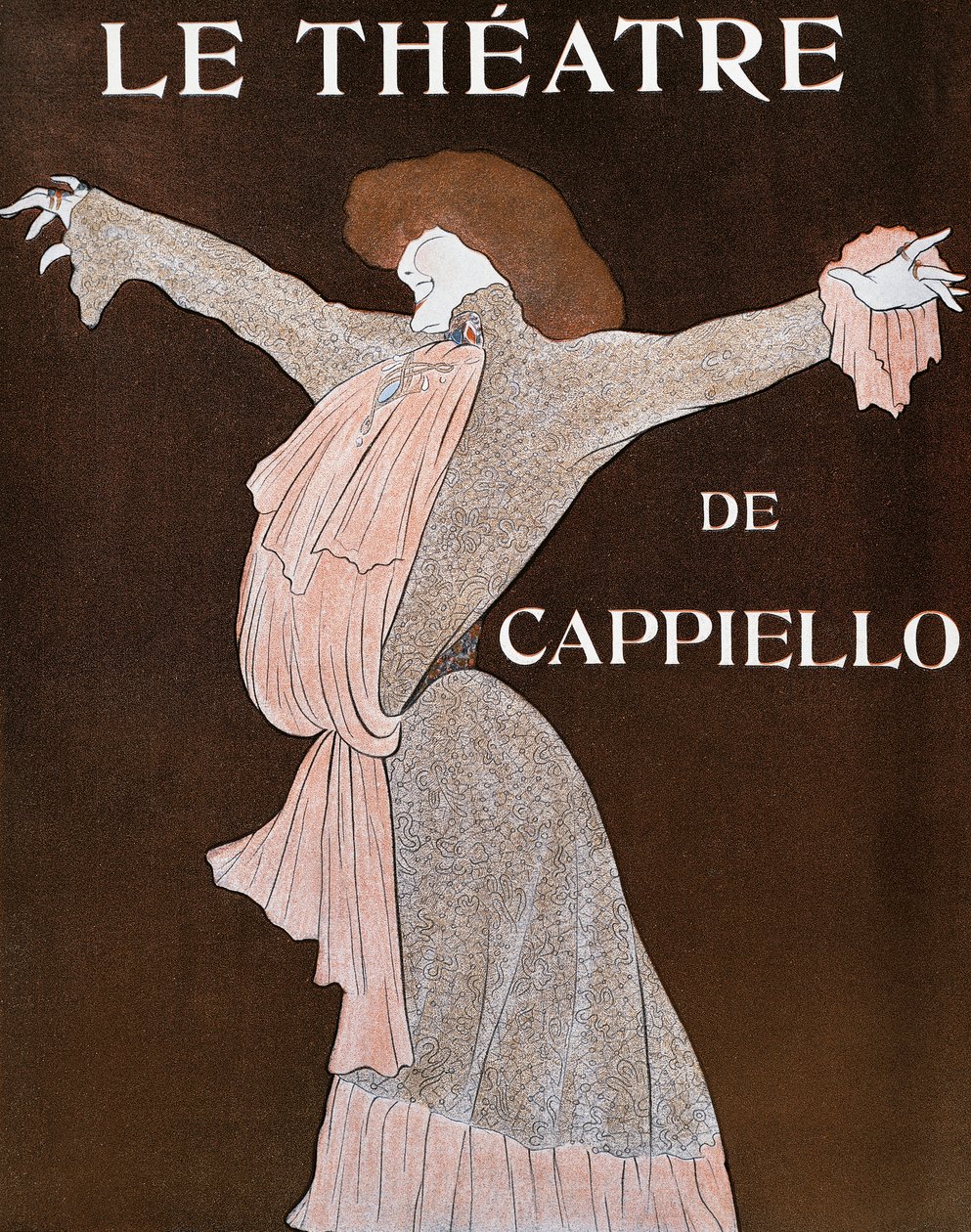 Skådespelerskan Sarah Bernhardt (1844-1923), illustration av Leonetto Cappiello (1875-1942), från den franska tidskriften Le Theatre, april 1903 av Leonetto Cappiello