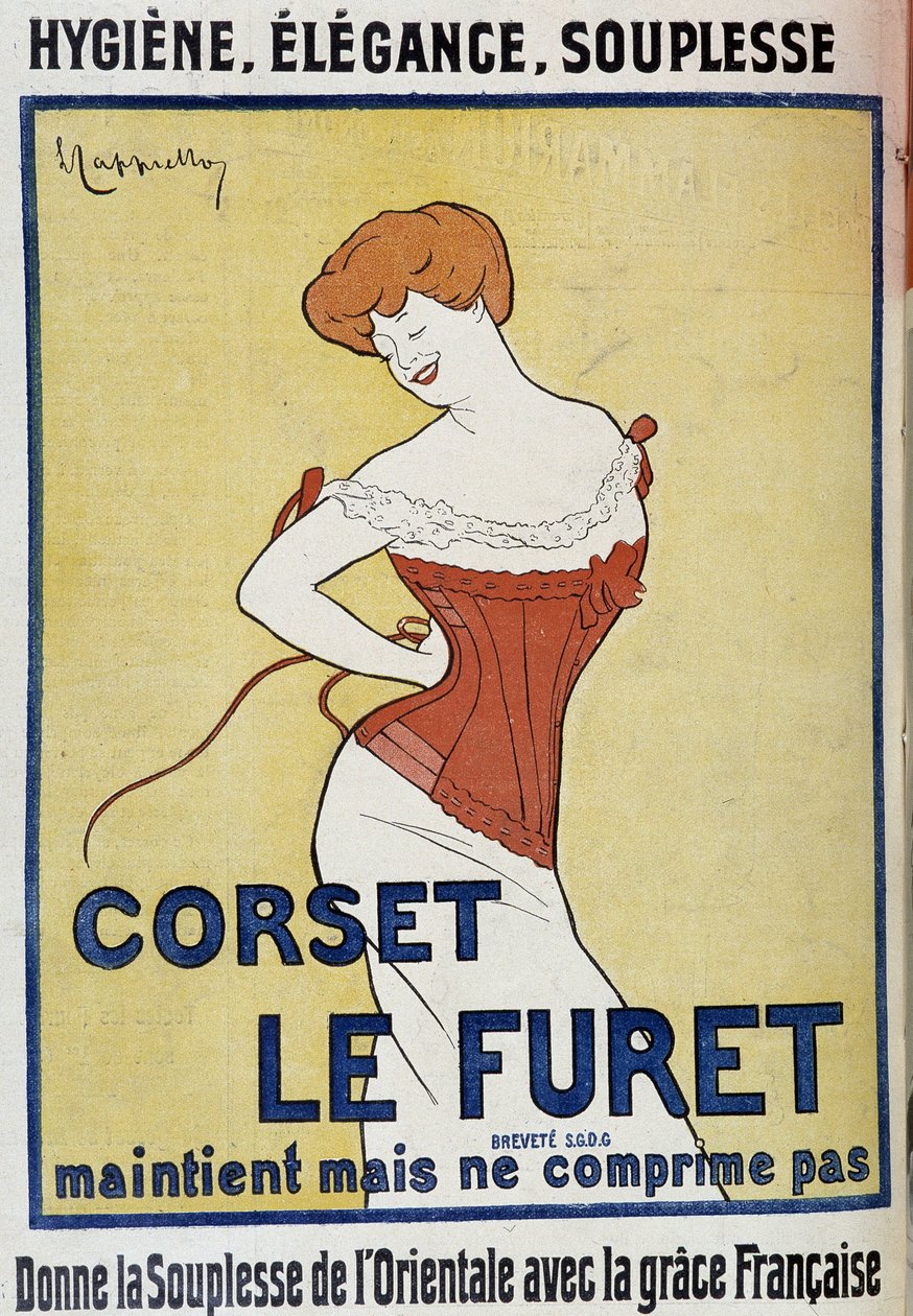 Reklam "" korsett Le Ferret "" - av Leonetto Cappiello (1875-1942), i "" Le Cri de Paris "" av Leonetto Cappiello