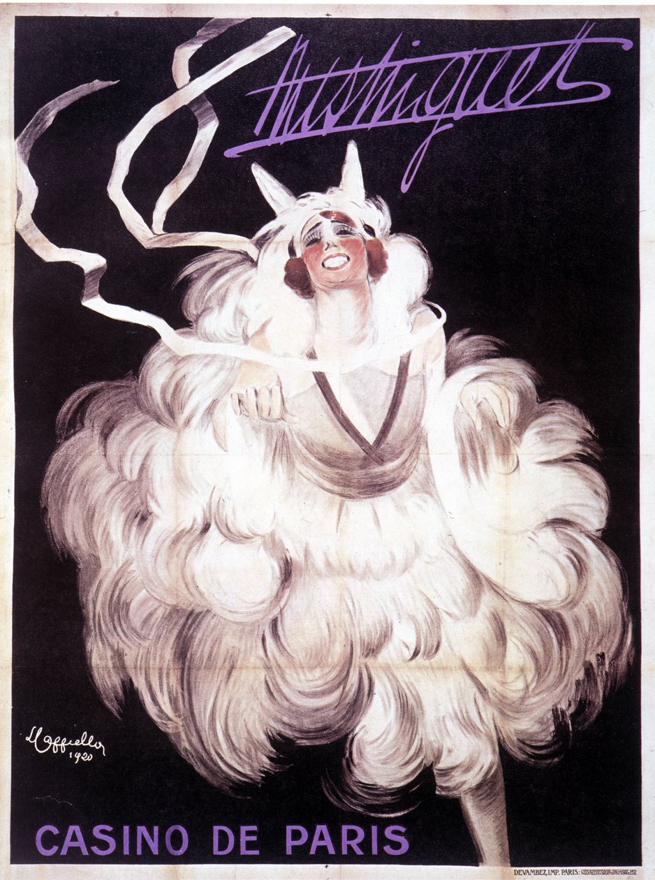 Affisch föreställande Mistinguett (Mistinguette) på Casino de Paris av Leonetto Cappiello