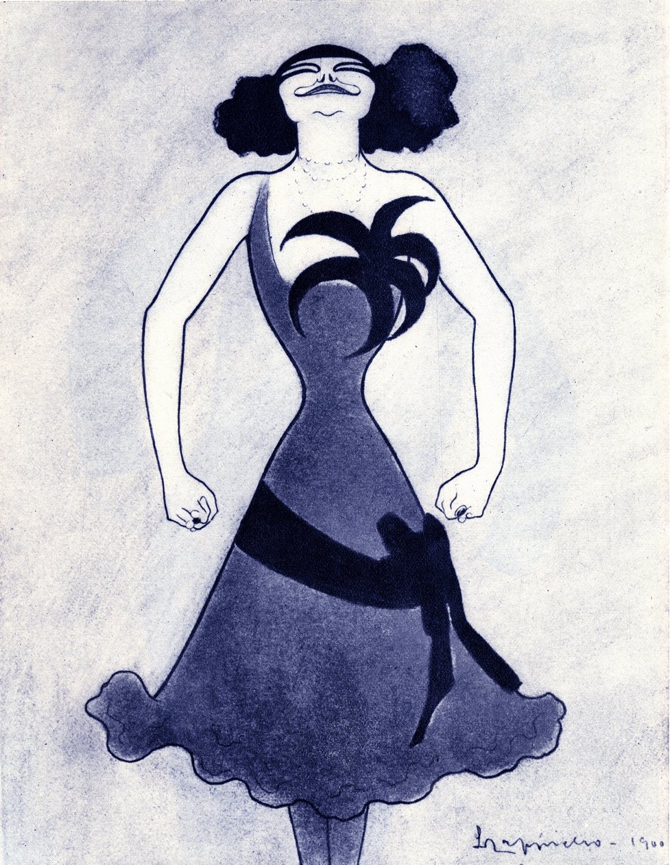 Karikatyr av den polska komikern och sångerskan (Emilie Marie Bouchaud) (1874-1939) Teckning av Leonetto Cappiello (1875-1942) 1900 av Leonetto Cappiello